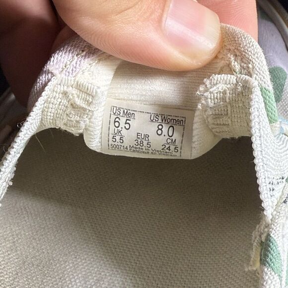 VANS SLIP-ON PRO Leila Hurst Slipper Women's 8 White Canvas Tropical Flower - Picture 8 of 8